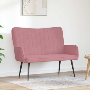 vidaXL 2-Zits Sofa Roze 115 x 61 x 87 cm Fluweel (V)