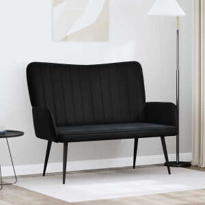 vidaXL 2-Zits Sofa Zwart 115 x 61 x 87 cm Fluweel (V)