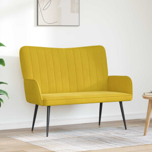vidaXL 2-Zits Sofa Geel 115 x 61 x 87 cm Fluweel (V)