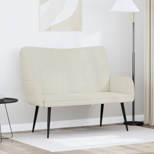 vidaXL 2-Zits Sofa Crèmekleurig 115 x 61 x 87 cm Fluweel (V)