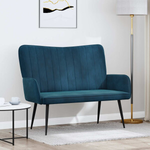 vidaXL 2-Zits Sofa Blauw 115 x 61 x 87 cm Fluweel (V)