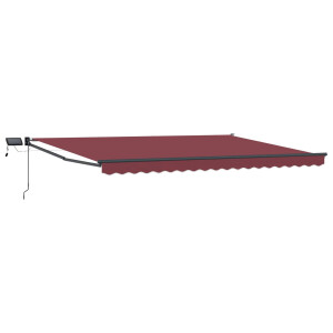 vidaXL Handbediende luifel met LED's 4 x 2 m Polyester met PU-coating
