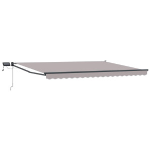 vidaXL Handbediende luifel met LED's 4 x 2 m Polyester met PU-coating