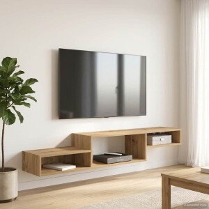 vidaXL Wandgemonteerd tv-meubel Muurmontage Artisanaal eiken