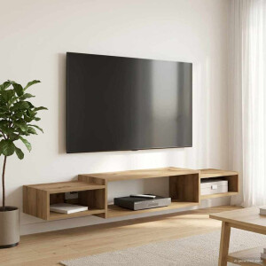 vidaXL Wandgemonteerd tv-meubel Muurmontage Artisanaal eiken