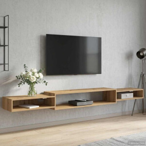 vidaXL Wandgemonteerd tv-meubel Muurmontage Artisanaal eiken