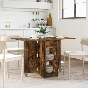 vidaXL Eettafel 115 x 70 x 75 cm Bewerkt hout Gerookt eiken