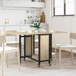 vidaXL Opvouwbare eettafel met wielen 130 x 80 x 76,5 cm staal PB