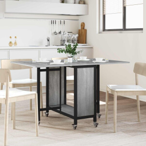 vidaXL Opvouwbare eettafel met wielen 130 x 80 x 76,5 cm staal PB