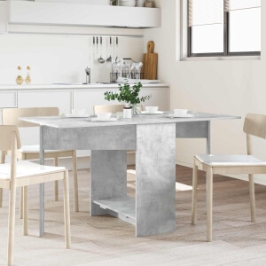 vidaXL Eettafel 138 x 70 x 73,5 cm Bewerkt hout Betongrijs Rechthoekig