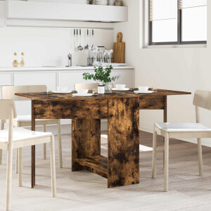 vidaXL Eettafel 138 x 70 x 73,5 cm Bewerkt hout Gerookt eiken
