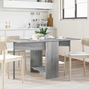 vidaXL Eettafel 138 x 70 x 73,5 cm Bewerkt hout Grijs Sonoma