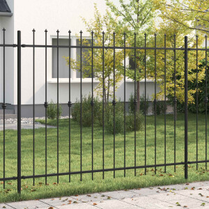 vidaXL Spike Fence Asten Zwart 200 x 200 cm Gepoedercoat staal