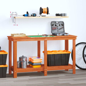 vidaXL Werkbank Waskleur Bruin 140 x 50 x 80 cm Massief grenenhout