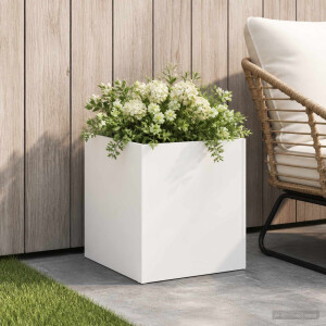 vidaXL Plantenbak Wit 20 x 20 x 20 cm Koudgewalst staal