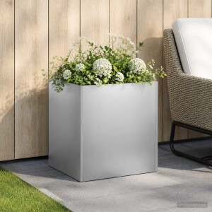 vidaXL Plantenbak zilver 20 x 20 x 20 cm Roestvrij staal