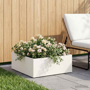 vidaXL Plantenbak Wit 60 x 60 x 20 cm Koudgewalst staal