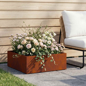 vidaXL Plantenbak Roestkleurig 60 x 60 x 20 cm weervast staal