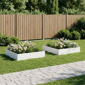 vidaXL Plantenbak 2 st Wit 80 x 80 x 20 cm Koudgewalst staal