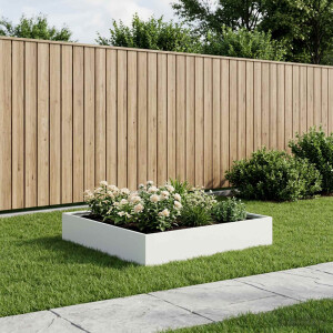 vidaXL Plantenbak Wit 100 x 100 x 20 cm Koudgewalst staal