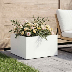 vidaXL Plantenbak Wit 60 x 60 x 30 cm Koudgewalst staal