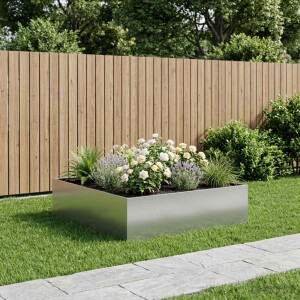 vidaXL Plantenbak zilver 80 x 80 x 30 cm Gegalvaniseerd staal
