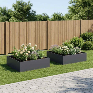 vidaXL Plantenbak 2 st Antraciet 100 x 100 x 30 cm Koudgewalst staal