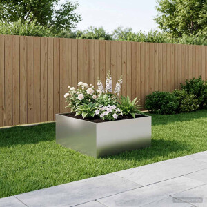 vidaXL Plantenbak zilver 80 x 80 x 40 cm Gegalvaniseerd staal