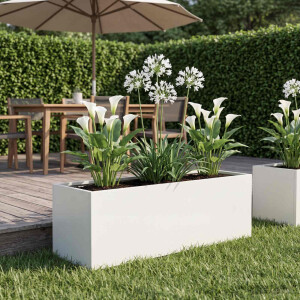 vidaXL Plantenbak Wit 40 x 20 x 20 cm Koudgewalst staal