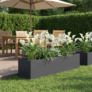 vidaXL Plantenbak Antraciet 80 x 20 x 20 cm Koudgewalst staal