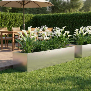 vidaXL Plantenbak zilver 80 x 20 x 20 cm Gegalvaniseerd staal