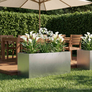 vidaXL Plantenbak zilver 80 x 40 x 40 cm Roestvrij staal