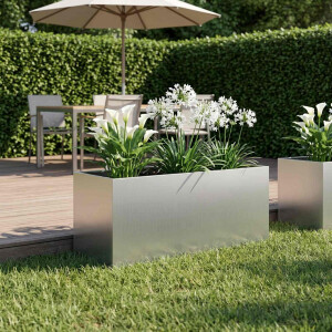 vidaXL Plantenbak zilver 80 x 40 x 40 cm Gegalvaniseerd staal