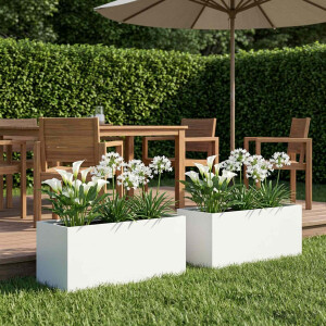 vidaXL Plantenbak 2 st Wit 100 x 40 x 40 cm Koudgewalst staal