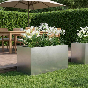 vidaXL Plantenbak zilver 80 x 50 x 50 cm Roestvrij staal