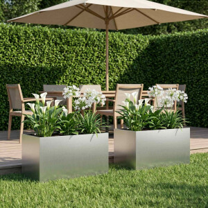 vidaXL Plantenbak 2 st zilver 80 x 50 x 50 cm Gegalvaniseerd staal