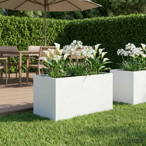 vidaXL Plantenbak Wit 100 x 50 x 50 cm Koudgewalst staal
