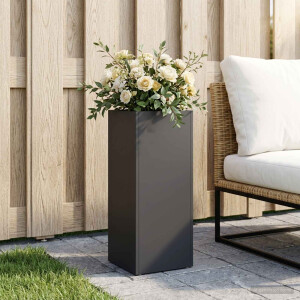 vidaXL Plantenbak Zwart 20 x 20 x 40 cm Koudgewalst staal