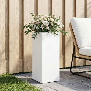 vidaXL Plantenbak Wit 20 x 20 x 40 cm Koudgewalst staal