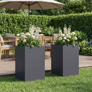 vidaXL Plantenbak 2 st Antraciet 30 x 30 x 40 cm Koudgewalst staal