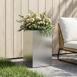 vidaXL Plantenbak zilver 30 x 30 x 50 cm Roestvrij staal