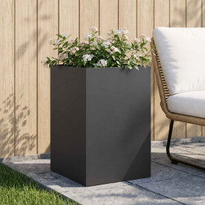 vidaXL Plantenbak Zwart 40 x 40 x 75 cm Koudgewalst staal