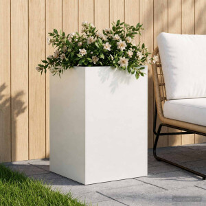 vidaXL Plantenbak Wit 50 x 50 x 75 cm Koudgewalst staal