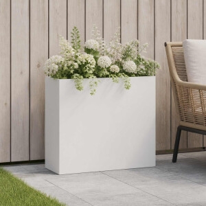vidaXL Plantenbak Wit 50 x 20 x 40 cm Koudgewalst staal