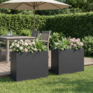 vidaXL Plantenbak 2 st Antraciet 50 x 20 x 40 cm Koudgewalst staal