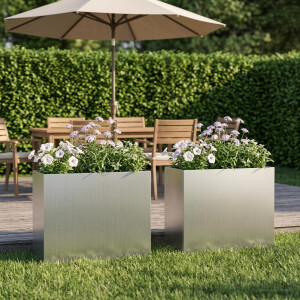 vidaXL Plantenbak 2 st zilver 50 x 20 x 40 cm Gegalvaniseerd staal