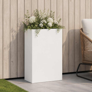 vidaXL Plantenbak Wit 50 x 20 x 75 cm Koudgewalst staal