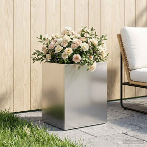 vidaXL Plantenbak zilver 40 x 30 x 40 cm Roestvrij staal