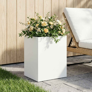 vidaXL Plantenbak Wit 40 x 30 x 50 cm Koudgewalst staal