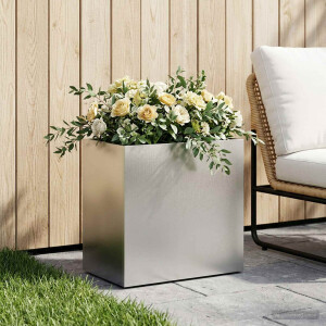 vidaXL Plantenbak zilver 50 x 30 x 40 cm Roestvrij staal